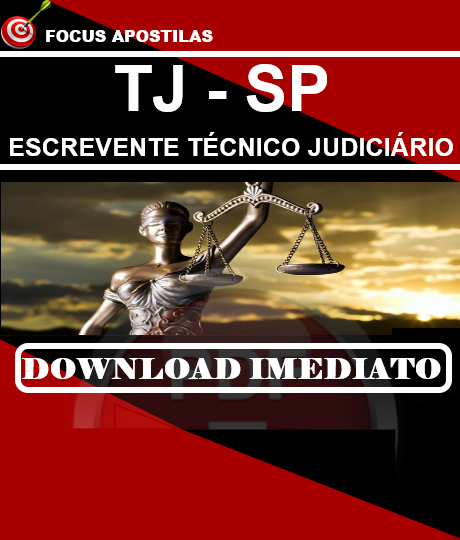 Apostila TJ SP Escrevente Técnico Judiciário PDF download, concurso 2024