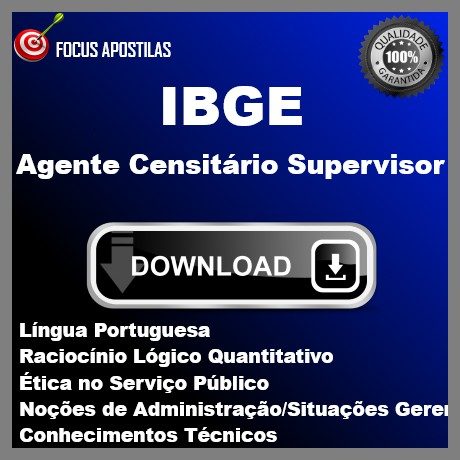 apostila ibge Agente Censitário Supervisor pdf download concurso 2025
