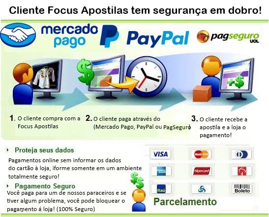 pagamentos seguro paypal, pagseguro e mercado pago apostila idam Auxiliar de Serviços Gerais