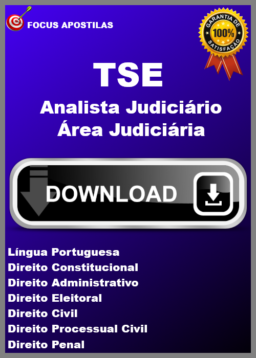 apostila tse Analista Judiciário - Área Judiciária concurso pdf download 2025
