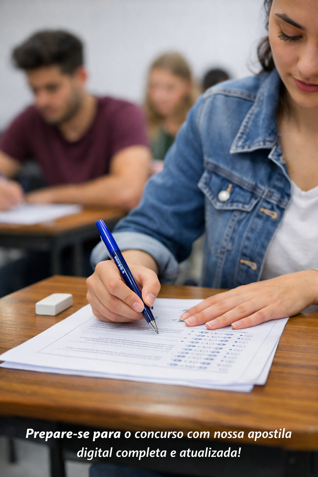 Candidato realizando prova de concurso público - Apostila digital Prefeitura de Ipubi-PE 2026 Professor I Ensino Fundamental anos iniciais PDF